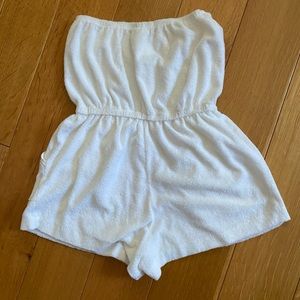 Women's Vintage 70's White Terry Romper Size S